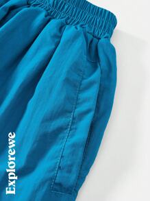 SHEIN Teen Girls Simple Casual Everyday Shorts - Baby Blue - View 6