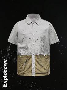 SHEIN Tween Boys' Casual Fashion Contrast Pocket Design Versatile Button-Down Shirt, Suitable For Spring/Summer Outdoor Activities, Hiking - Multicolor - View 6