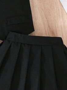 2 piezas Conjunto de blusa sin mangas y falda para niñas bebés, de verano