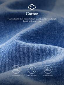 Ontre 女式 2025 新款休闲不对称腰部开衩工装牛仔裙，春夏女式牛仔装 - 藍色 - 查看 8