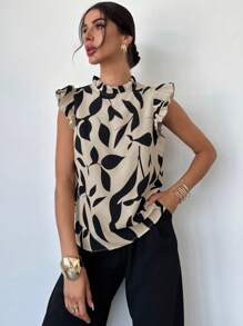 Firerie 女士花卉印花盖袖衬衫，优雅适合日常穿着和度假