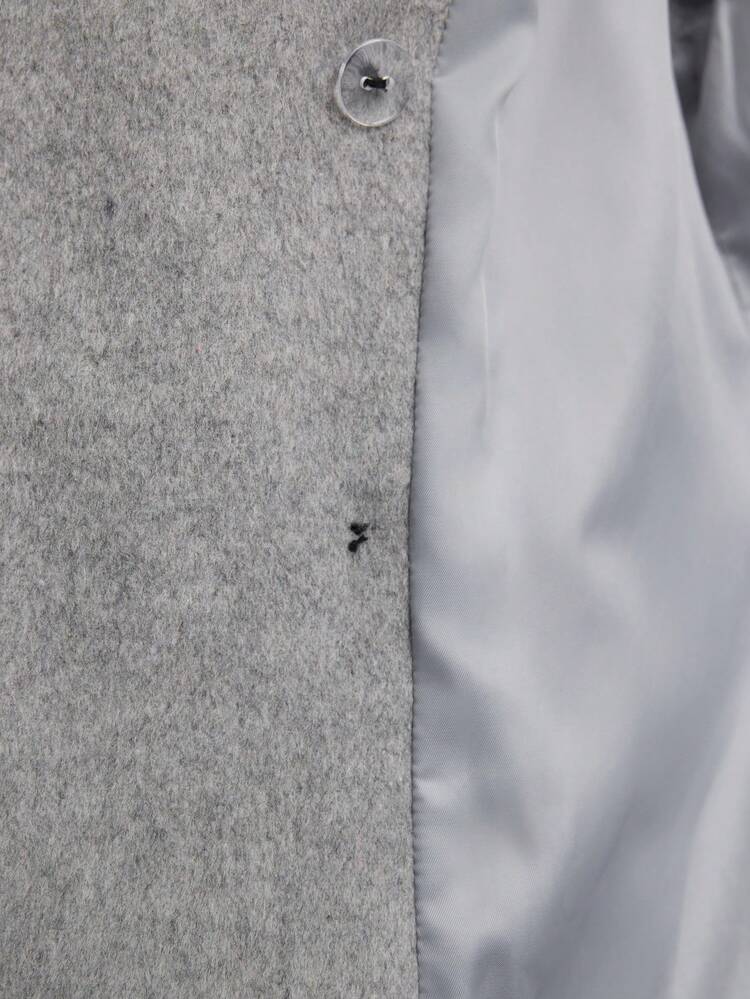 2026SS Women's Gray Solid Color Double-Breasted Blazer, Valentine's Day, Date, Guest Attire, Holiday, Spring/Summer, Waist Cinched Blazer, Fashionable Versatile