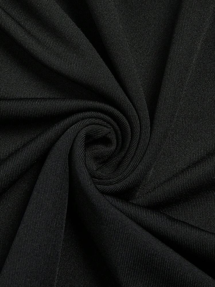 SHEIN LUNE Robe mi-longue casual à capuche simple pour femme, avec fermeture à glissière frontale et patchwork de couleur unie - Multicolore - Voir 3