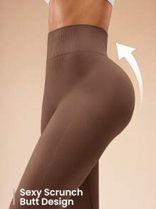 Slayoga Seamless High Waist Solid Color Sports Leggings Yoga Women Pants