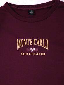 Sudadera con bordado de letras para hombre, otoño