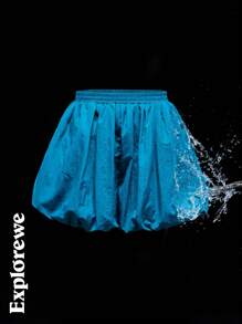 SHEIN Teen Girls Simple Casual Everyday Shorts - Baby Blue - View 1
