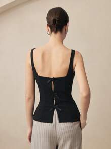 BizChic Black Elegant Women's Off Shoulder Summer Tank Top, Music Festival Blouse