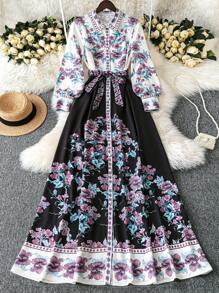 SHEIN Clasi Robe imprimée florale au style élégant de palais
