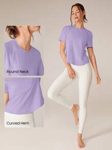 GLOWMODE Pima Cotton Lifestyle Tee Summer Tank Top Gym Wear - Lilac Purple - View 3