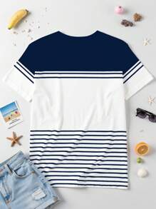VIVINTIMO Áo thun nam tay ngắn họa tiết sọc ombre họa tiết thủy thủ mỏ neo thời trang giản dị & trưởng thành, phù hợp cho hoạt động ngoài trời, kỳ nghỉ, hẹn hò, tiệc tùng, món quà tuyệt vời cho bạn trai - Nhiều màu - Xem 4