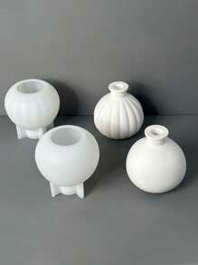 Stampo in silicone per vasi in cemento, fai da te, artigianato, bottiglia di profumo, decorazioni, stampo per gesso, resina, vasi di fiori in cemento, accessori - Bianco - Visualizzare 9