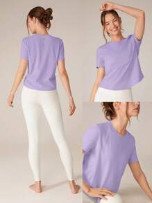 GLOWMODE Pima Cotton Lifestyle Tee Summer Tank Top Gym Wear - Lilac Purple - View 8