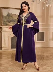 Al Najma Plus Size Women's Turkish Kaftan & Arabic Traditional Maxi Dress,Modest