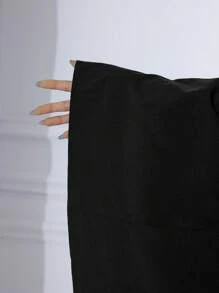 TaskEZ Solid Color Short Sleeve Casual Top & Pants Nursing Scrub Uniform Set - Black - View 8