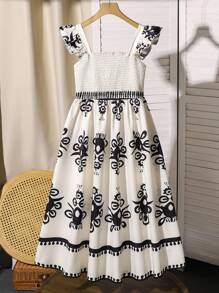 Sparklyn 青少年女孩度假休闲复古印花吊带背心连衣裙 - 彩色 - 查看 1