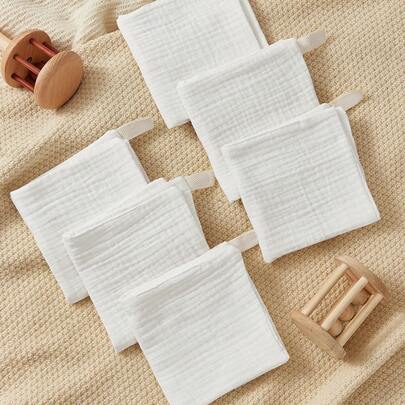 Cozy Pixies 6pcs Pure Cotton Baby Handkerchiefs, Extra Soft Baby Towels, Essential Baby Items Suitable For Boys And Girls