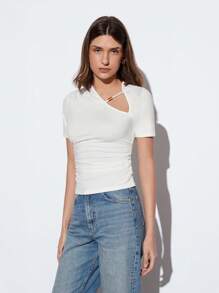 Maija White Summer Seksi Chic Night Out 2025 New Acrylic Beaded Versatile Fashion Minimalist Commute Music Festival Beach Holiday Casual Urban Resort Dress - White - View 3