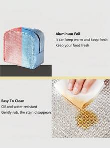 1 件 Bear Label 隔热午餐袋，大容量可重复使用的午餐手提袋，采用防水便携式设计，非常适合学校和办公室 - 保持食物新鲜美味，便当袋，手提包，厨房野餐 - 紫色 - 查看 2