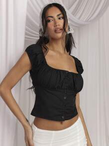 COSMINA 女士度假蝴蝶结西装小巧性感波西米亚风夏季服装 - 黑色 - 查看 6