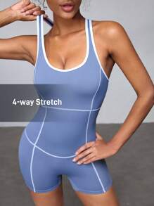 CourtClass Farbblockbesatz enganliegender Romper