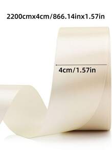 SHEIN 1 条 4 厘米 * 2200 厘米米色礼品包装丝带，手工制作的蝴蝶结丝带，DIY 手工包装，生日礼物，结婚礼物装饰，非常适合礼品包装 - 米色 - 查看 6