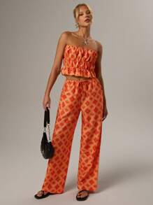 Forever 21 女士休闲日常装简约时尚抹胸上衣 - 橘色 - 查看 3