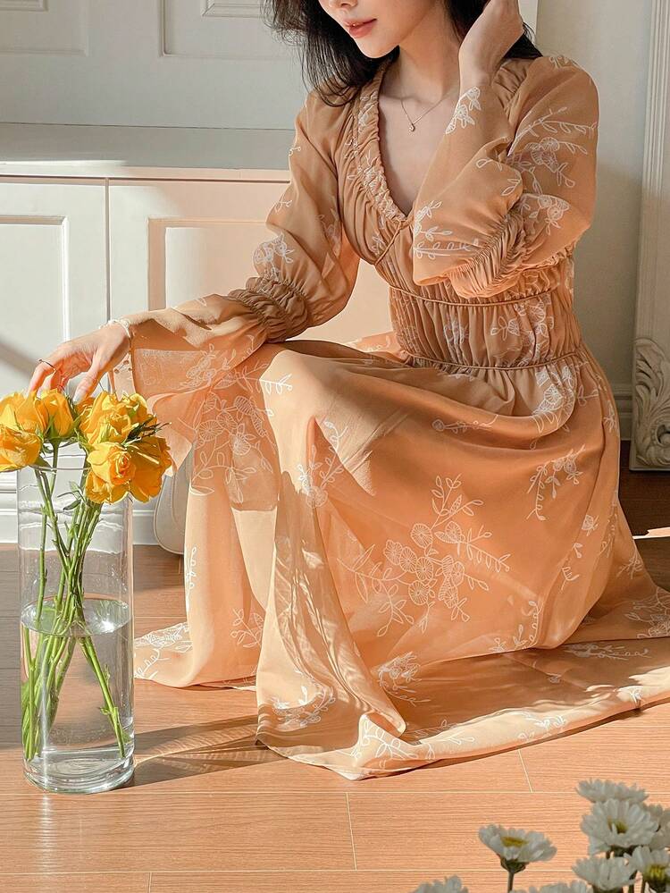 Women Long Casual Dress, Minimalist & Fashionable For Everyday Wear,Fall Dress Long Sleeve Dress
