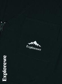 SHEIN Teen Boy Mountain Print Cargo Vest, Shorts And T-Shirt 3-Piece Set - Green - View 7