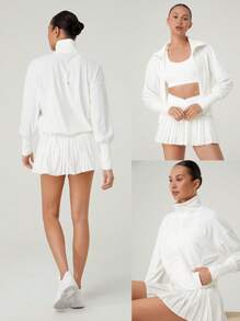 GLOWMODE VitalSwift Sweat-Wicking Quick-Dry Tennis Ribbed Cuffs Adjustable Hem Jacket Workout Running Training Tennis