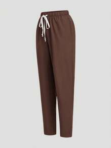 TaskEZ Zestaw mundurowy: Bluzka z krótkim rękawem i dekoltem w serek oraz proste spodnie codzienne ze ściągaczem, zestawy chirurgiczne