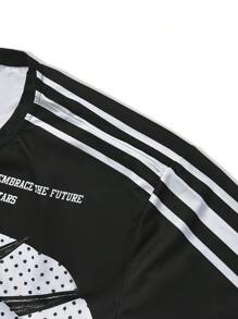 PAVTROS Manfinity Streetrush Men's Casual Letter Print Round Neck 2 In 1 Long Sleeve T-Shirt For Autumn, For Fall - Multicolor - View 3