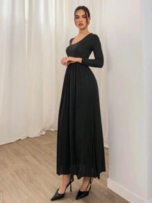 Aloruh 女士纯色长袖开叉休闲优雅连衣裙 女士春装 舞会礼服 复活节沙滩装 夏季礼服 套装 可爱连体裤 休闲婚礼毕业礼服 节日礼服 狂欢节礼服 节日婚礼宾客礼服 女士礼服 商务休闲 生日礼服 俱乐部礼服 女士沙滩装 波西米亚风舞会礼服 新娘派对礼服 性感节日礼服 伴娘礼服 海滩度假优雅礼服 茶会礼服 黑色礼服 白色蕾丝 - 深灰色 - 查看 1