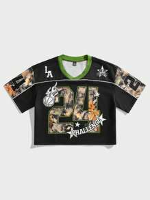 Manfinity VCAY 2pcs/Set Men's Loose Fit Digital Print Short Sleeve T-Shirt Set, Suitable For Summer