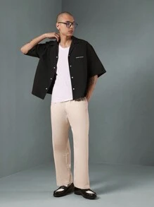 SUMWON Project Streetwear Boxy Fit Button-Up Shirt Urban Casual Short Sleeve Lightweight Summer Spring Oversized Designer Contemporary Fashion Basic Essential