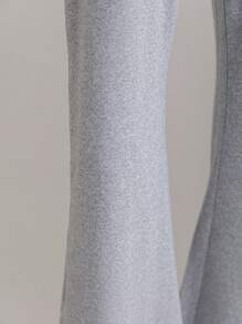 Tween Girls' Solid Color Belted High Waist Flare Knit Pants