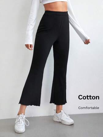 Lettuce Hem Flare Leg Pants