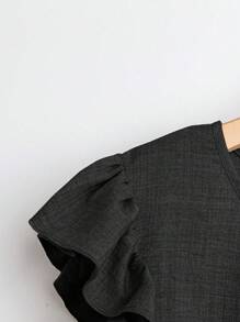 EMERY ROSE Bộ 2 áo phông và quần tối giản thường ngày cho nữ, thời trang để mặc hàng ngày - màu đen - Xem 3