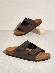 SHUZIA Women's Fashion Casual Comfy Faux Leather Slip On Flat Sandals Vacation Shoes Casual Shoes Beach Shoes Mother's Day Present