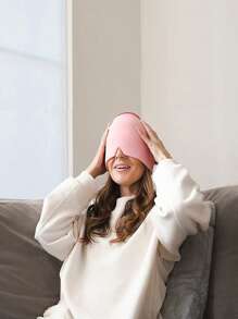 1 pieza Parche de gel de 17*22 cm de una sola capa - Gorro elástico y calmante para terapia de calor y frío para aliviar dolores de cabeza, sin necesidad de fuente de alimentación - Máscara para dormir