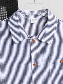 2 Pieces Set Of Tween Boys Casual Sport Shirts And Shorts For Boys, Featuring A Relaxed Fit, Texture Stripes, And A Turn-Up Collar, Is Suitable For Kids' Outfits, Toddler Boy Clothes, Back To School Boys Sets, Birthday Parties, Evening Events, Performances, Weddings, Baptisms, And School Commencements. It Is Suitable For Everyday Wear, School, Travel, Sports, And The Spring And Summer Seasons.