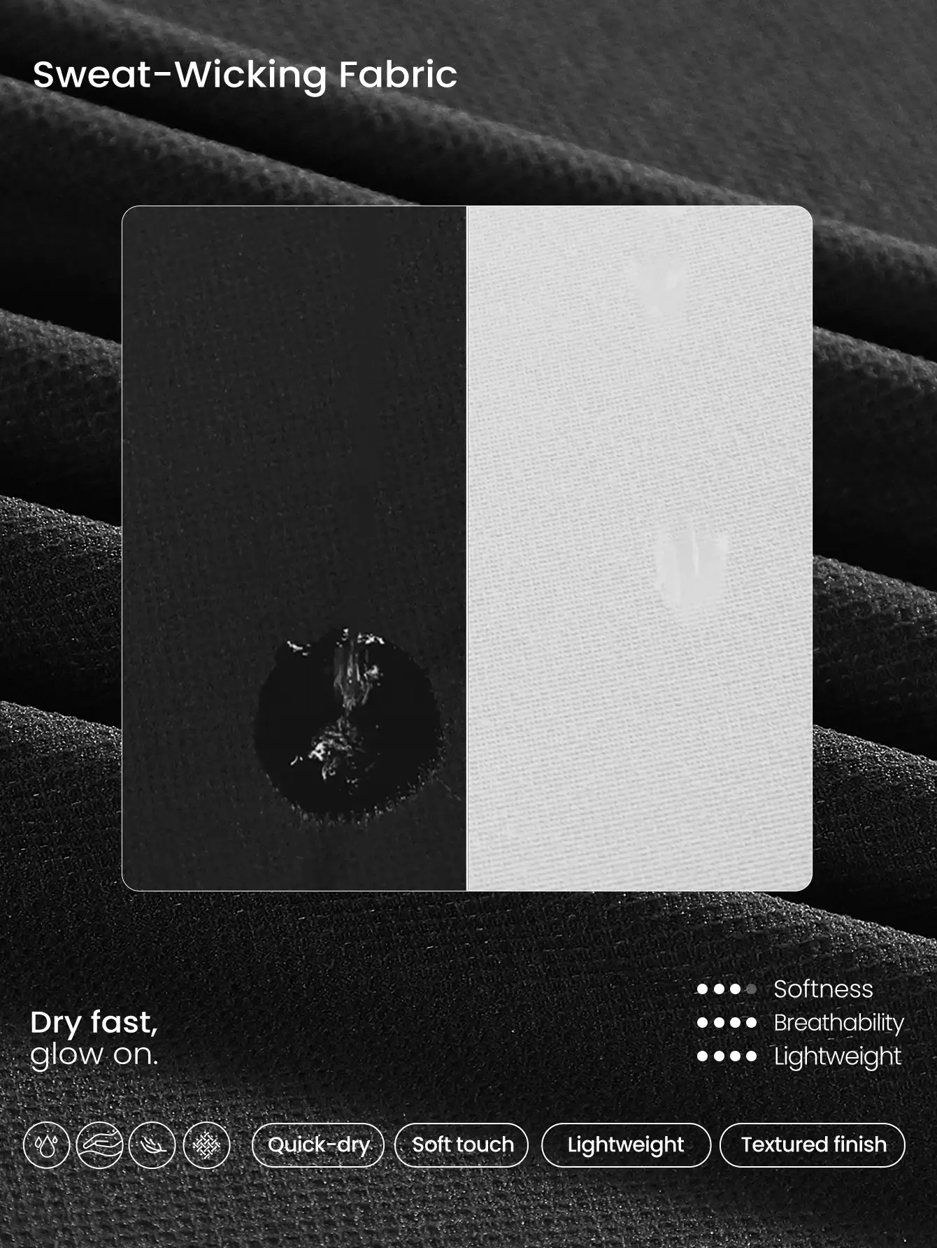 GLOWMODE 快干轻便可调节 X 带背心高强度跑步训练锻炼 - 黑色 - 查看 6