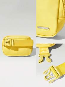 GLOWMODE 1L Zipper Everywhere Belt Bag Water Repellent Waist Crossbody Bags With Adjustable Strap - Mustard Yellow - View 8