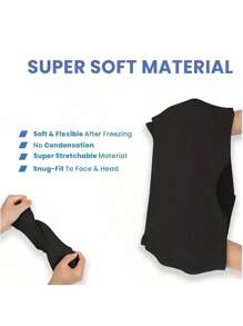 1 pieza Parche de gel de 17*22 cm de una sola capa - Gorro elástico y calmante para terapia de calor y frío para aliviar dolores de cabeza, sin necesidad de fuente de alimentación - Máscara para dormir