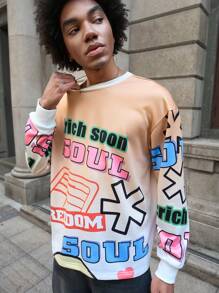 PAVTROS Manfinity Streetrush Men's Casual Pullover Sweatshirt, Minimalist & Fashionable For Daily Wear - Multicolor - View 6