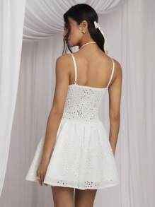 COSMINA Women Mini Dress, Vacation, Wedding, Western Wear For Women, Petite Size, Sexy, Bohemian Style, Summer Outfits For Women - White - View 2