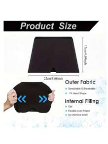 1 pieza Parche de gel de 17*22 cm de una sola capa - Gorro elástico y calmante para terapia de calor y frío para aliviar dolores de cabeza, sin necesidad de fuente de alimentación - Máscara para dormir