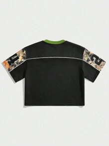 Manfinity VCAY 2pcs/Set Men's Loose Fit Digital Print Short Sleeve T-Shirt Set, Suitable For Summer