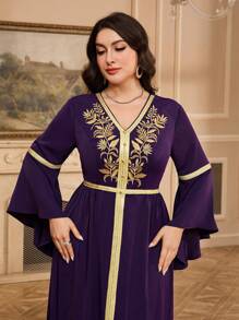 Al Najma Plus Size Women's Turkish Kaftan & Arabic Traditional Maxi Dress,Modest