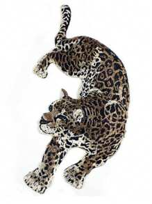 1 对大号刺绣缝制豹纹图案布贴布贴无需胶水，服装配饰布贴，DIY 服装装饰 - 棕色 - 查看 3