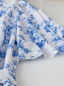 SHEIN LUNE Plus Size Casual Simple Fashionable Everyday Dress - Blue - View 4